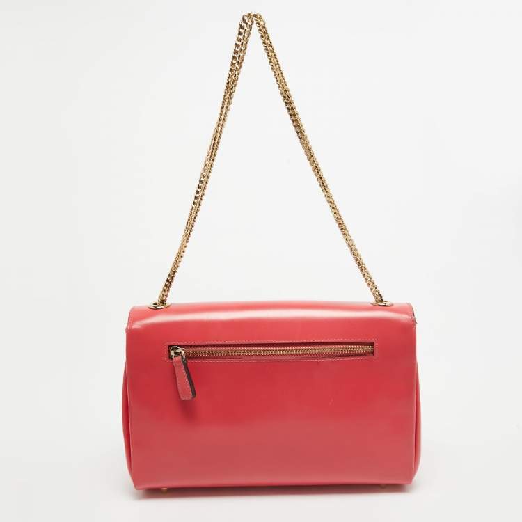 Pre Owned Jimmy Choo Coral Pink Leather Alba Shoulder Bag