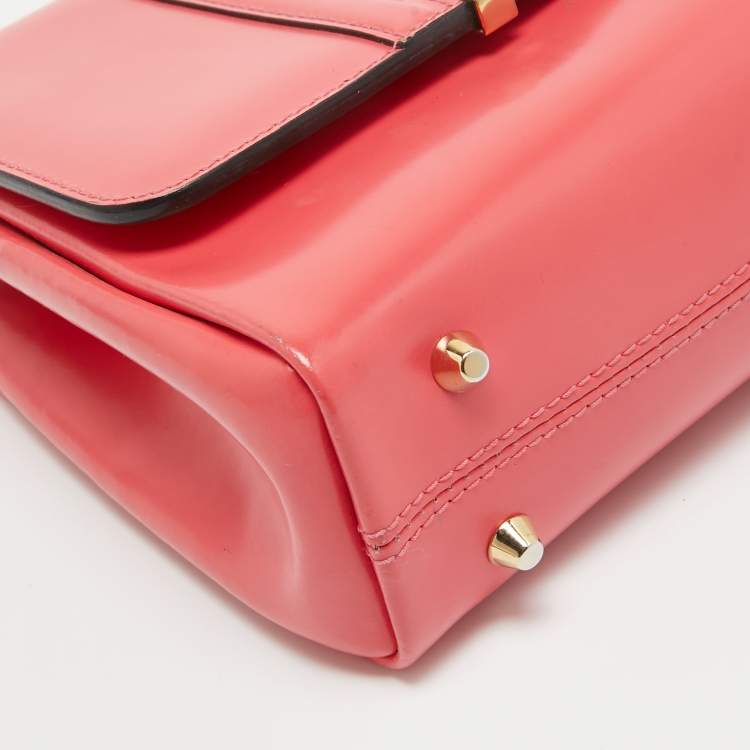 Pre Owned Jimmy Choo Coral Pink Leather Alba Shoulder Bag