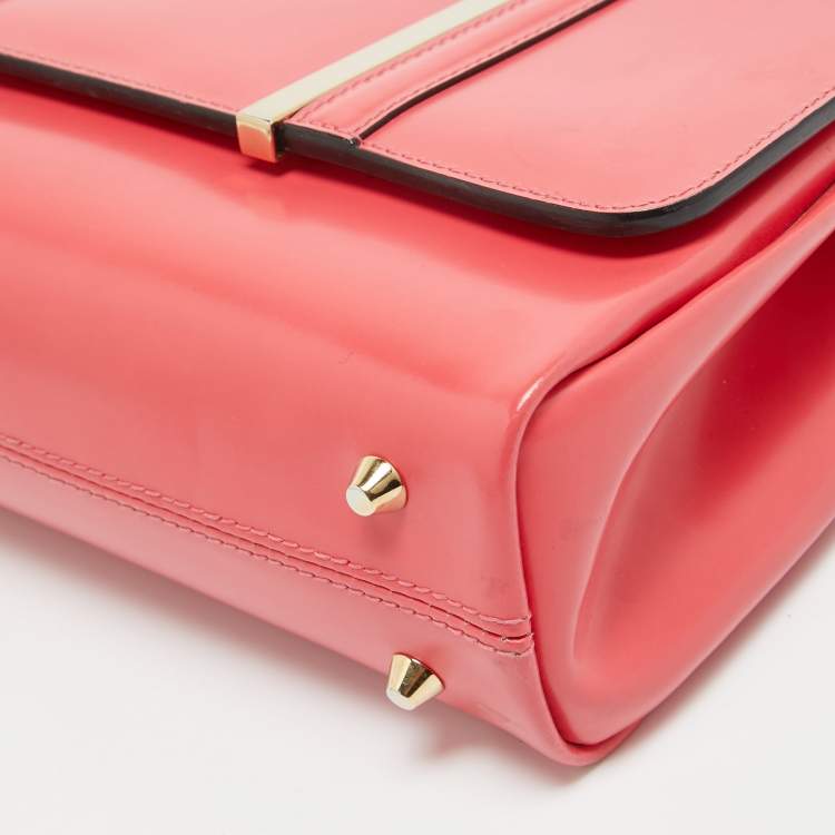 Pre Owned Jimmy Choo Coral Pink Leather Alba Shoulder Bag