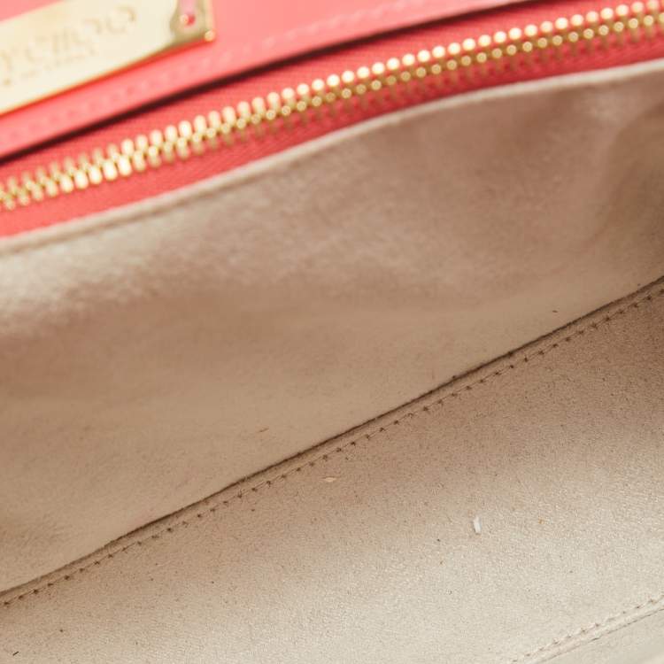 Pre Owned Jimmy Choo Coral Pink Leather Alba Shoulder Bag