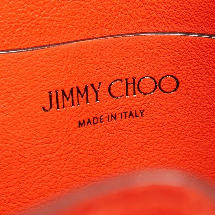 Pre Owned Jimmy Choo Orange Suede Callie Drawstring Bucket Bag