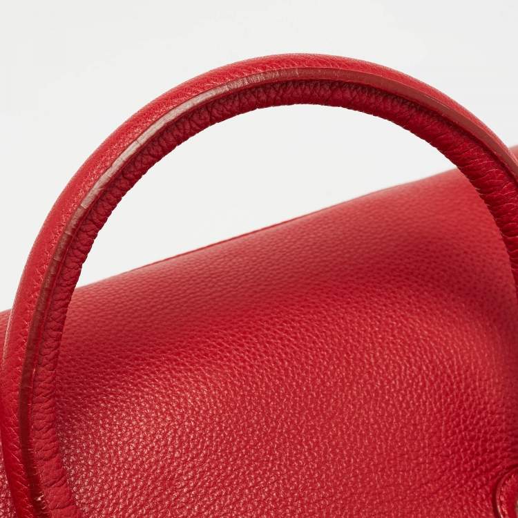 Pre Owned Jimmy Choo Red Leather Rosalie Tote