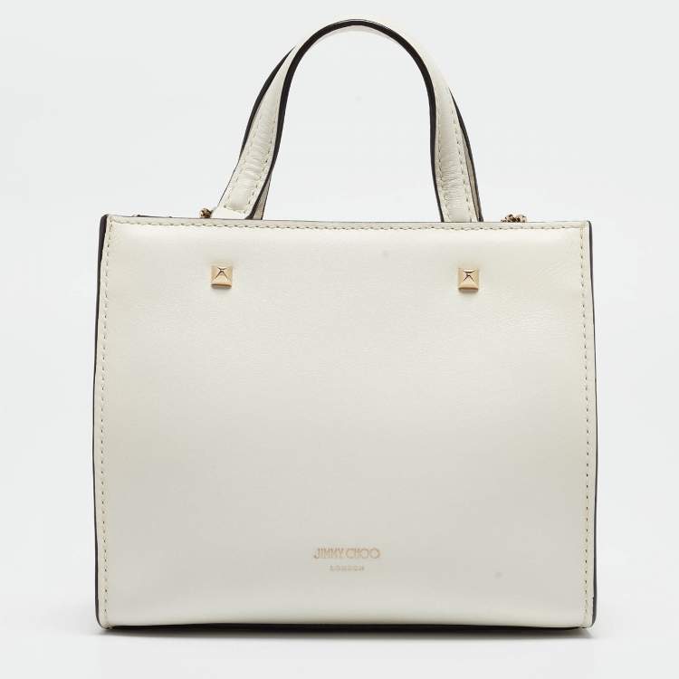 Pre Owned Jimmy Choo White Leather Varenne Tote 