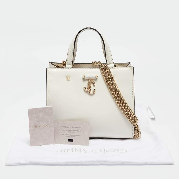 Pre Owned Jimmy Choo White Leather Varenne Tote 