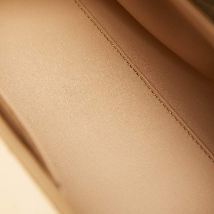 Pre Owned Jimmy Choo Off White Leather Diamond Clutch