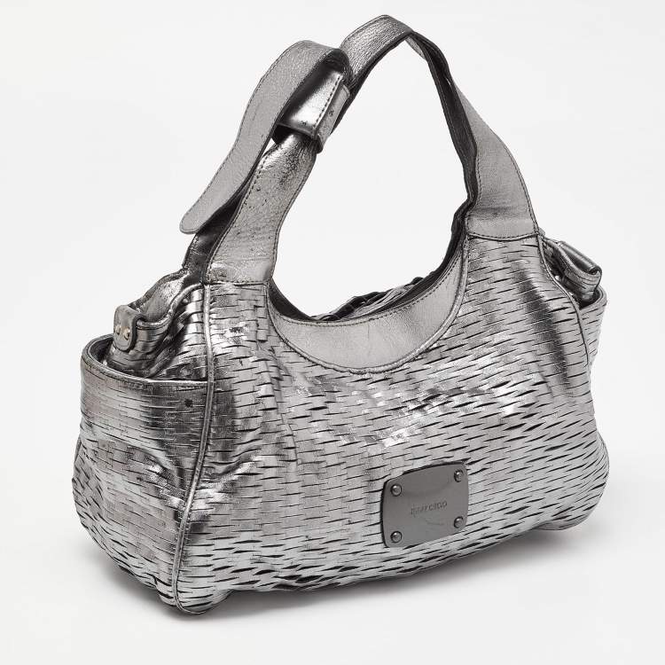 Pre Owned Jimmy Choo Silver Leather Satchel