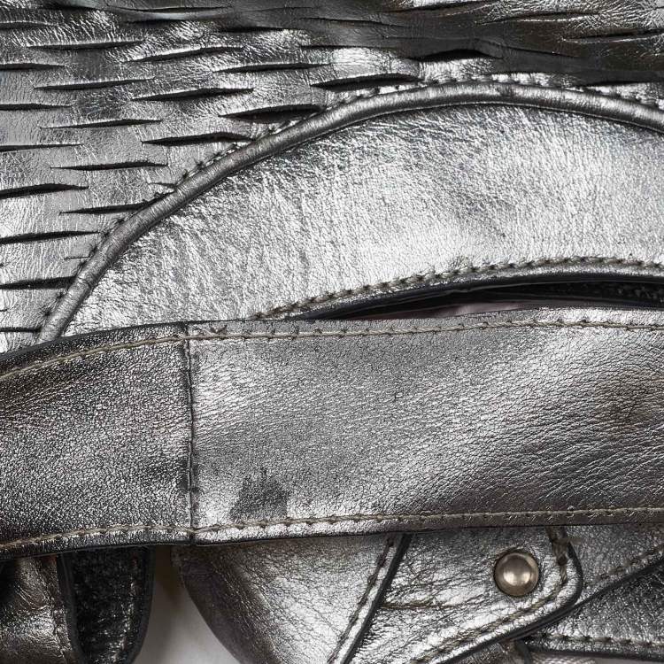 Pre Owned Jimmy Choo Silver Leather Satchel