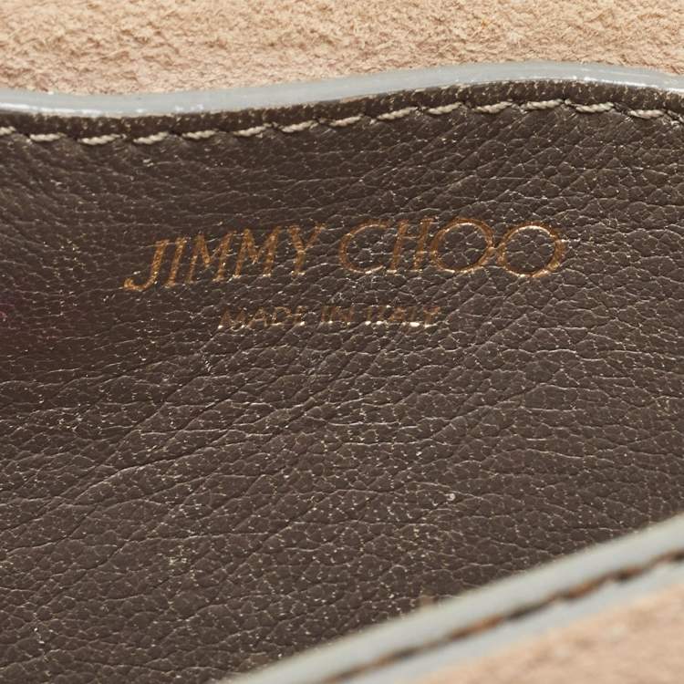 Pre Owned Jimmy Choo Metallic Grey Leather Rebel Crossbody Bag