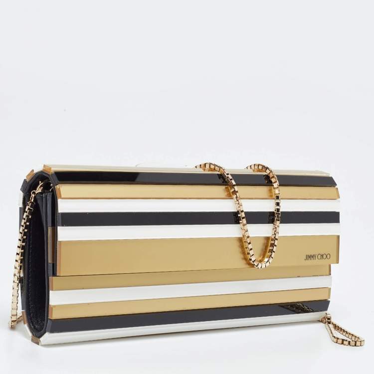 Pre Owned Jimmy Choo Tri Color Acrylic and Leather Sweetie Chain Clutch
