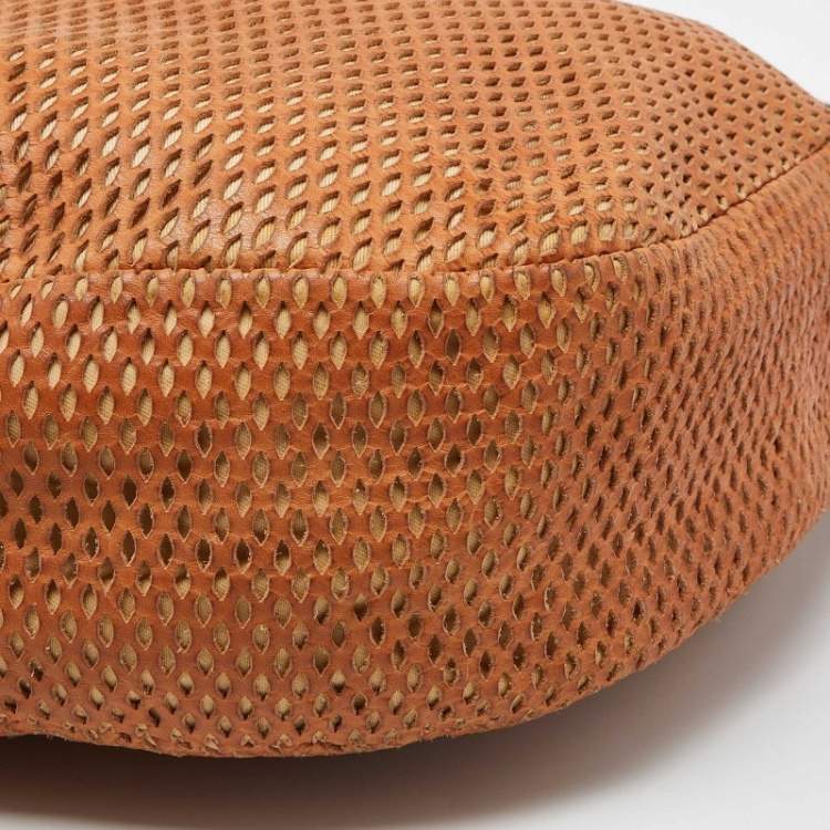 Pre Owned Jimmy Choo Tan Perforated Leather Sky Hobo