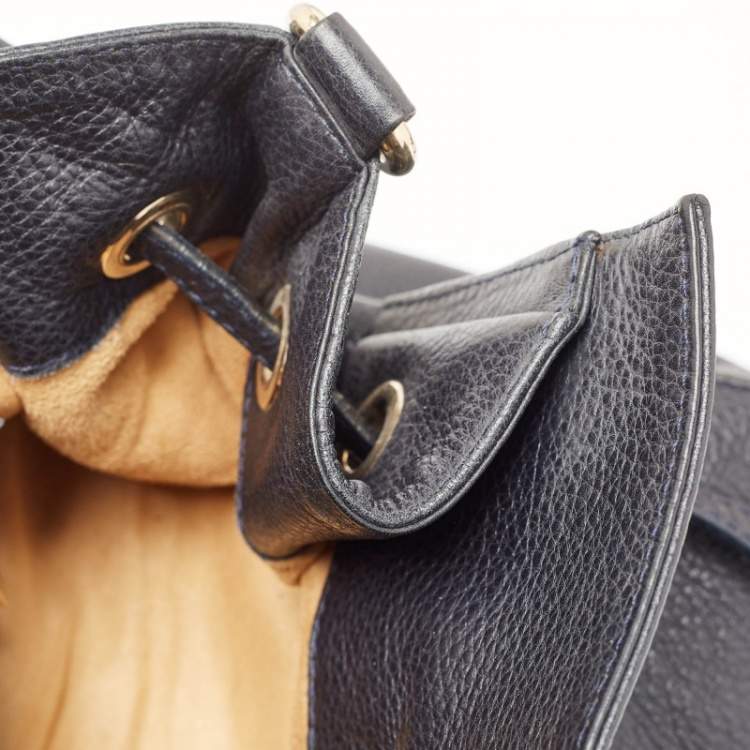 Pre Owned Jimmy Choo Midnight Blue Leather Rosalie Top Handle Bag