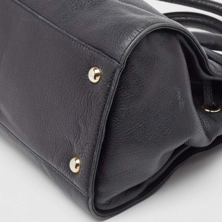 Pre Owned Jimmy Choo Midnight Blue Leather Rosalie Top Handle Bag