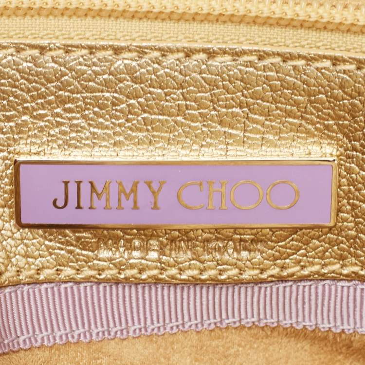 Pre Owned Jimmy Choo Gold Leather Tulita Shoulder Bag