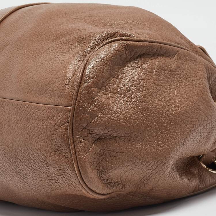 Pre Owned Jimmy Choo Brown Leather Ramona Shoulder Bag