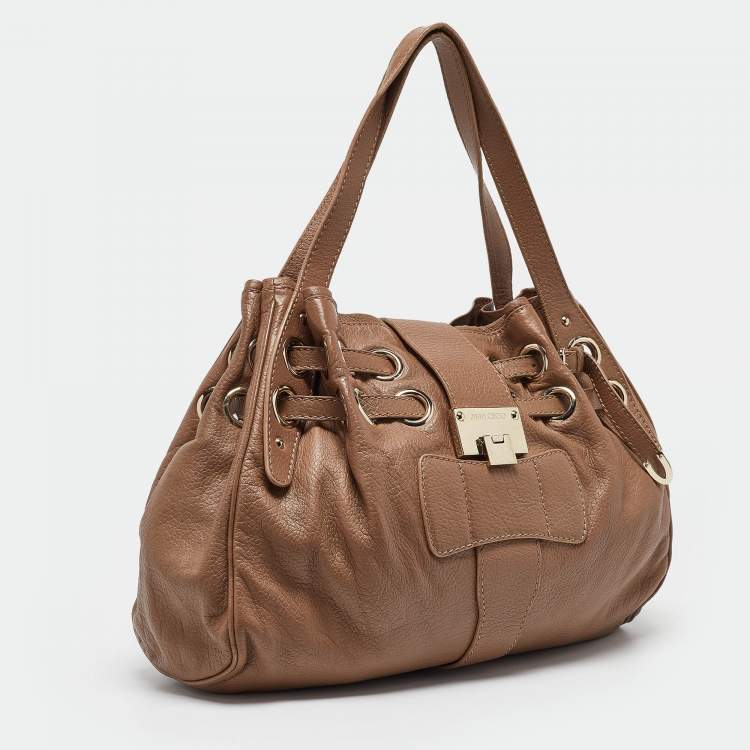 Pre Owned Jimmy Choo Brown Leather Ramona Shoulder Bag