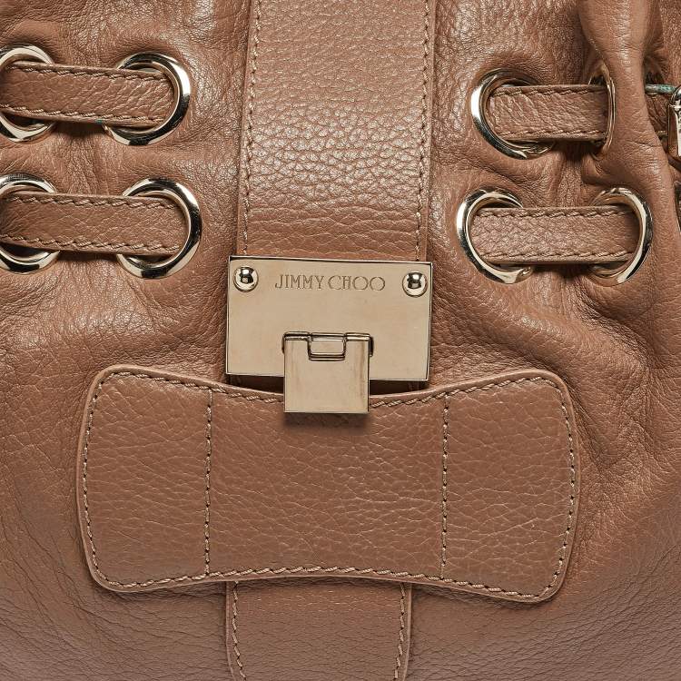 Pre Owned Jimmy Choo Brown Leather Ramona Shoulder Bag