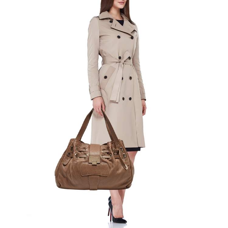 Pre Owned Jimmy Choo Brown Leather Ramona Shoulder Bag