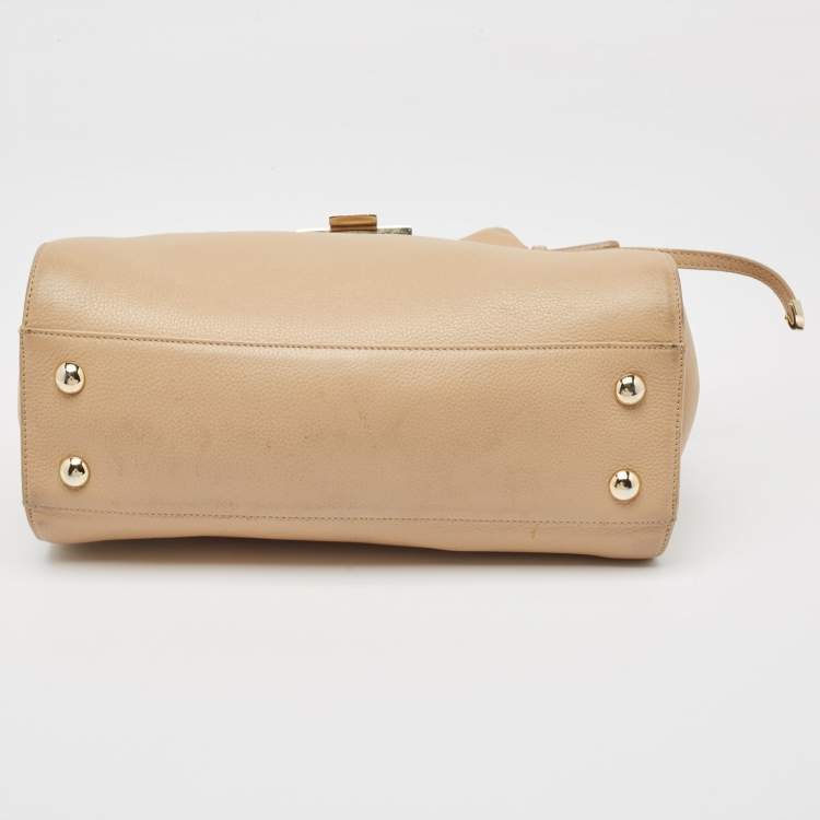Pre Owned Jimmy Choo Beige Leather Small Rosalie Satchel