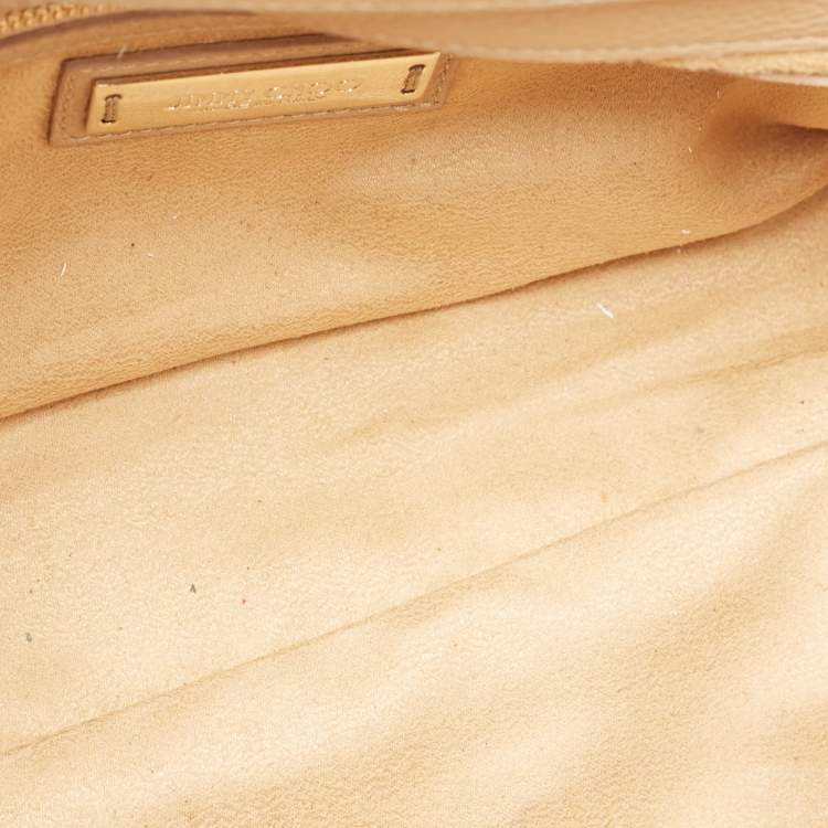 Pre Owned Jimmy Choo Beige Leather Small Rosalie Satchel