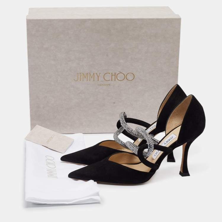 Pre Owned Jimmy Choo Black Suede Luis Pumps Size 36