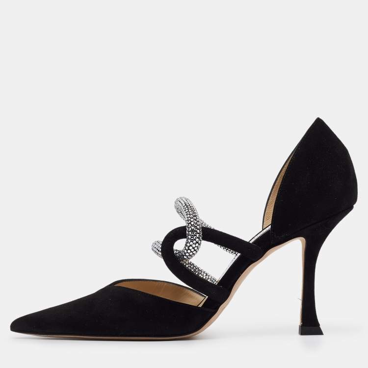 Pre Owned Jimmy Choo Black Suede Luis Pumps Size 36