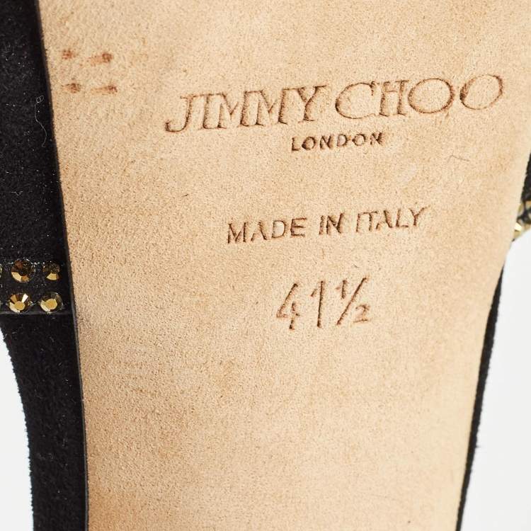 Pre Owned Jimmy Choo Black Suede Kalpa  Peep Toe Pumps Size 41.5 
