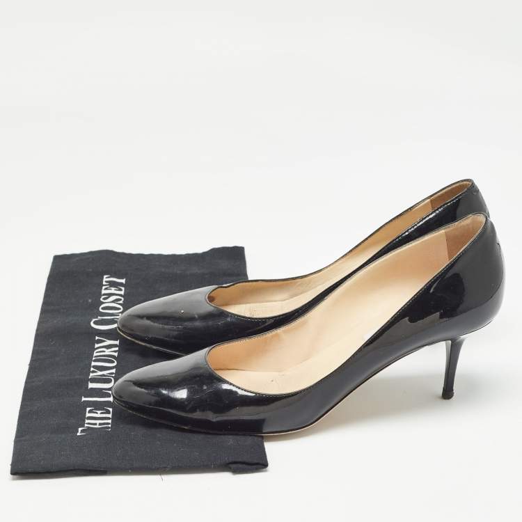 Pre Owned Jimmy Choo Black Patent Leather Bridget Pumps Size 41