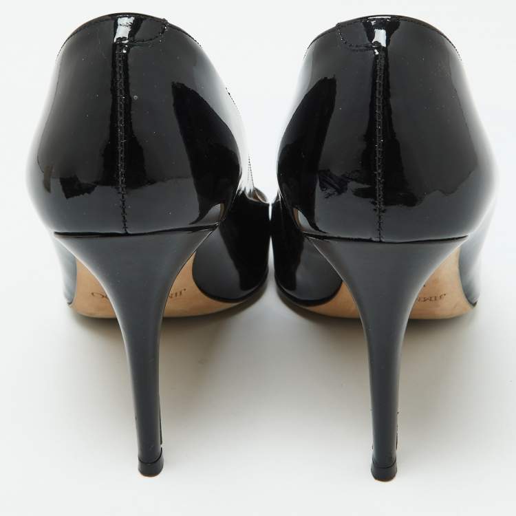 Pre Owned Jimmy Choo Black Patent Leather Bridget Round Toe Pumps Size 40