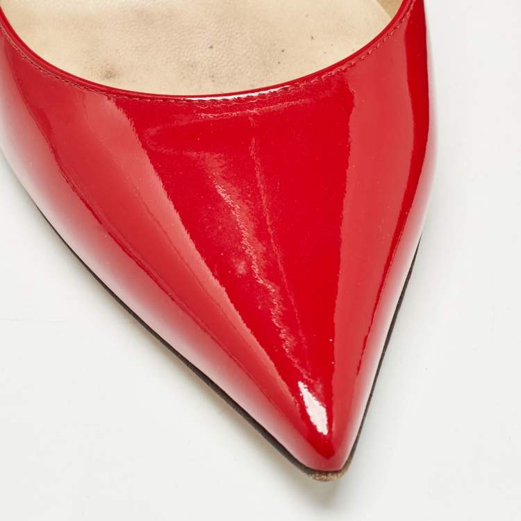 مملوكة مسبقًا Jimmy Choo Red Patent Leather Romy Pumps Size 38