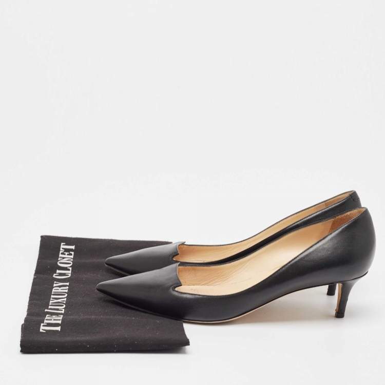 Pre Owned Jimmy Choo Black Leather Allure Pumps Size 38.5