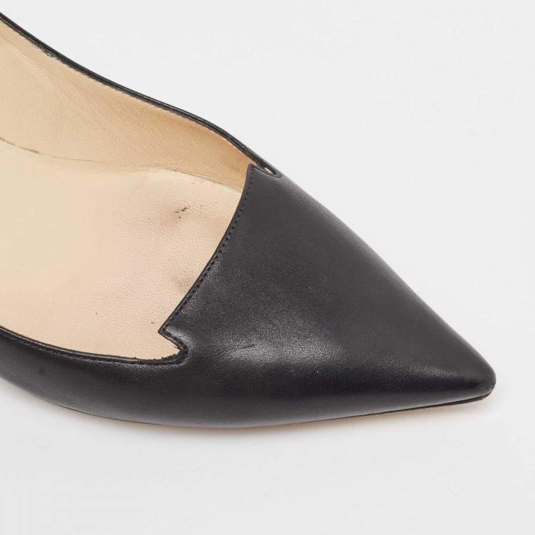 Pre Owned Jimmy Choo Black Leather Allure Pumps Size 38.5