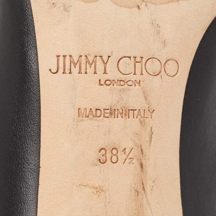 Pre Owned Jimmy Choo Black Leather Allure Pumps Size 38.5