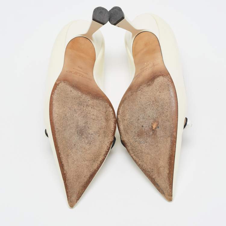 Pre Owned Jimmy Choo Cream Patent Leather Rosalia Pumps Size 36