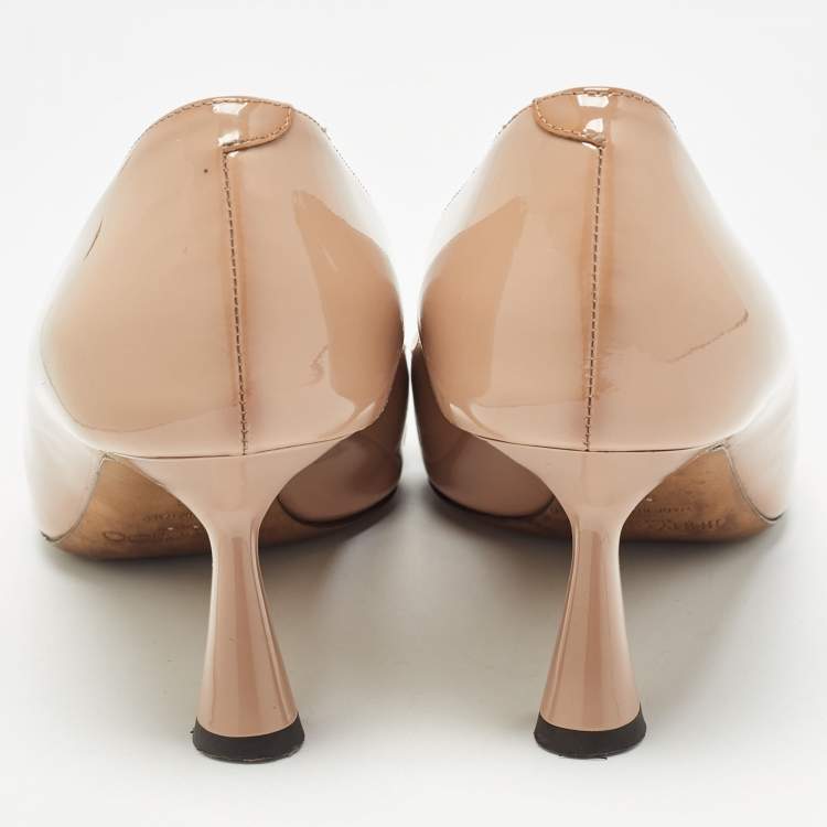 Pre Owned Jimmy Choo Beige Patent Rosalie Pumps Size 36