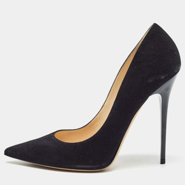 Pre Owned Jimmy Choo Black Suede Love Pumps Size 39.5