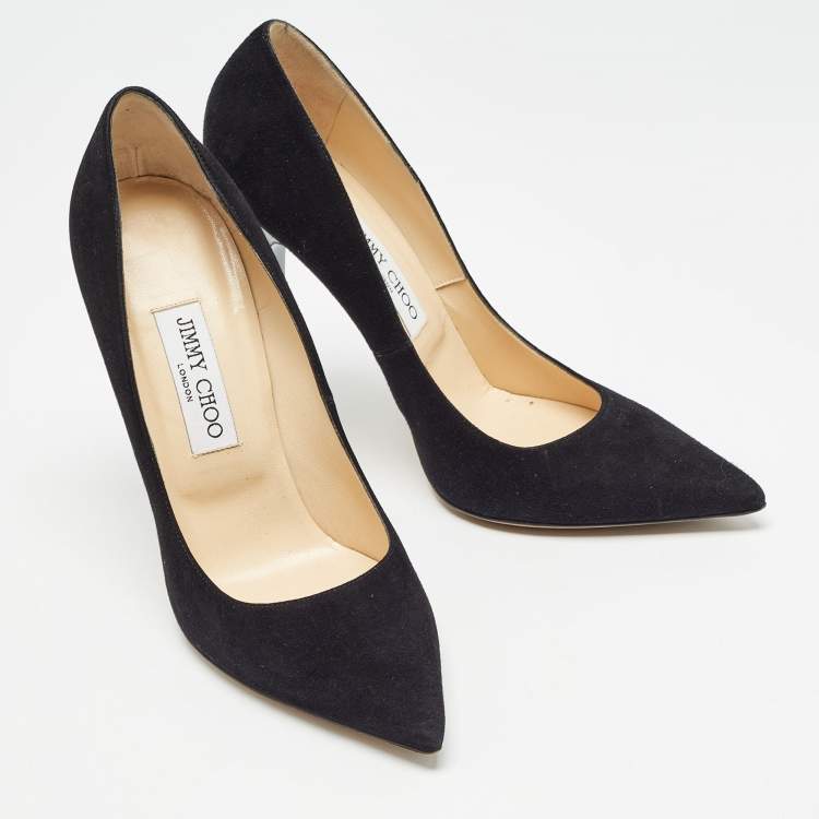 Pre Owned Jimmy Choo Black Suede Love Pumps Size 39.5