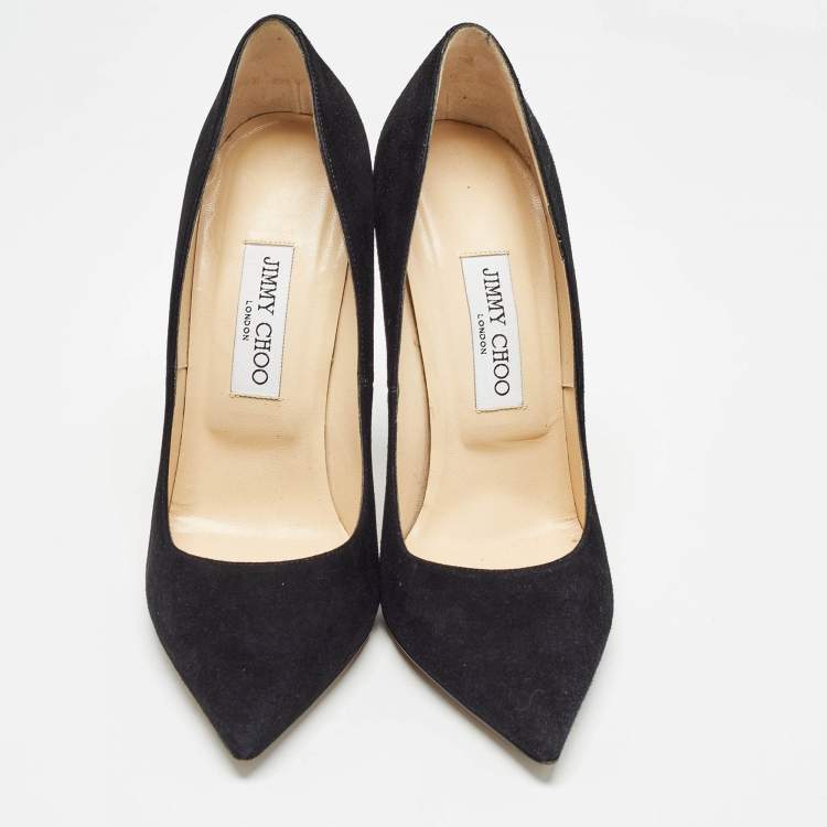 Pre Owned Jimmy Choo Black Suede Love Pumps Size 39.5