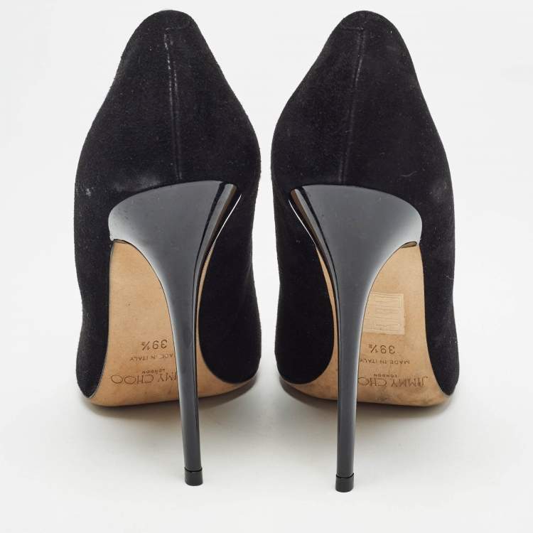 Pre Owned Jimmy Choo Black Suede Love Pumps Size 39.5