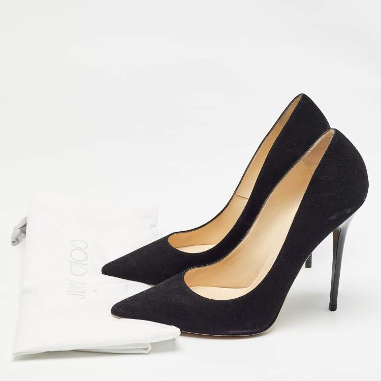 Pre Owned Jimmy Choo Black Suede Love Pumps Size 39.5