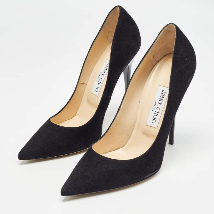 Pre Owned Jimmy Choo Black Suede Love Pumps Size 39.5