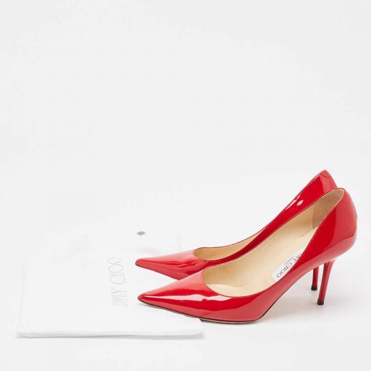 مملوكة مسبقًا Jimmy Choo Red Patent Leather Love Pumps Size 37.5