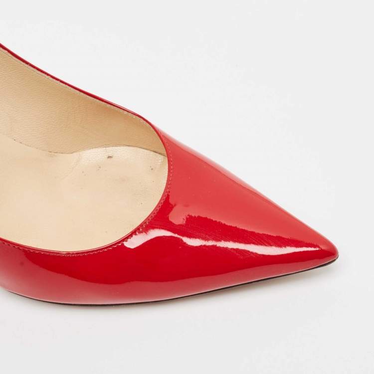 مملوكة مسبقًا Jimmy Choo Red Patent Leather Love Pumps Size 37.5