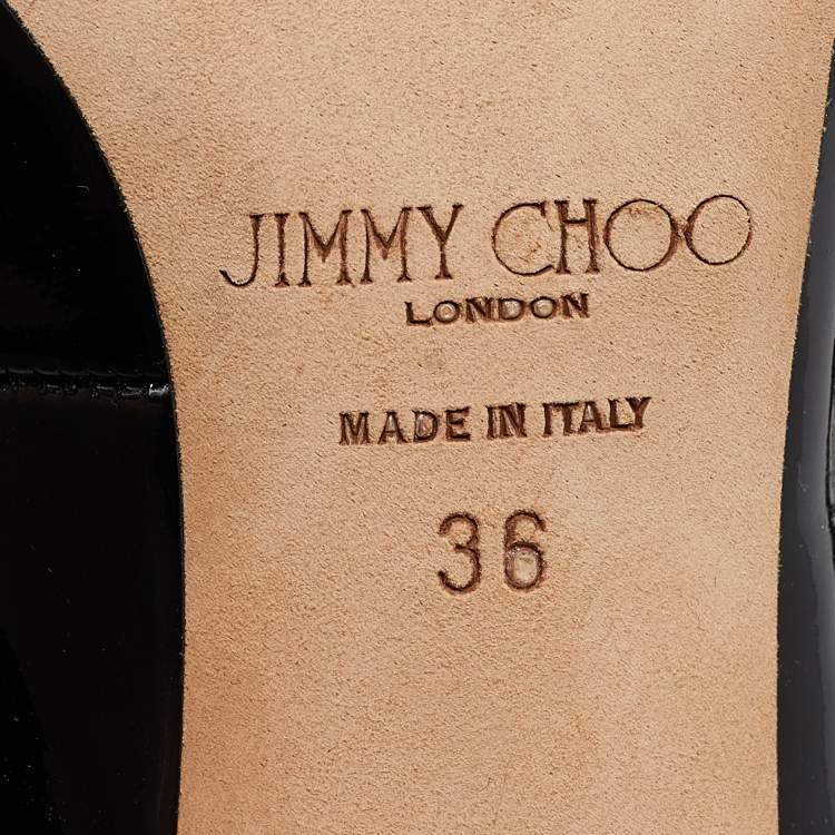 Pre Owned Jimmy Choo Black Patent  Leather Sage Pumps Size 36