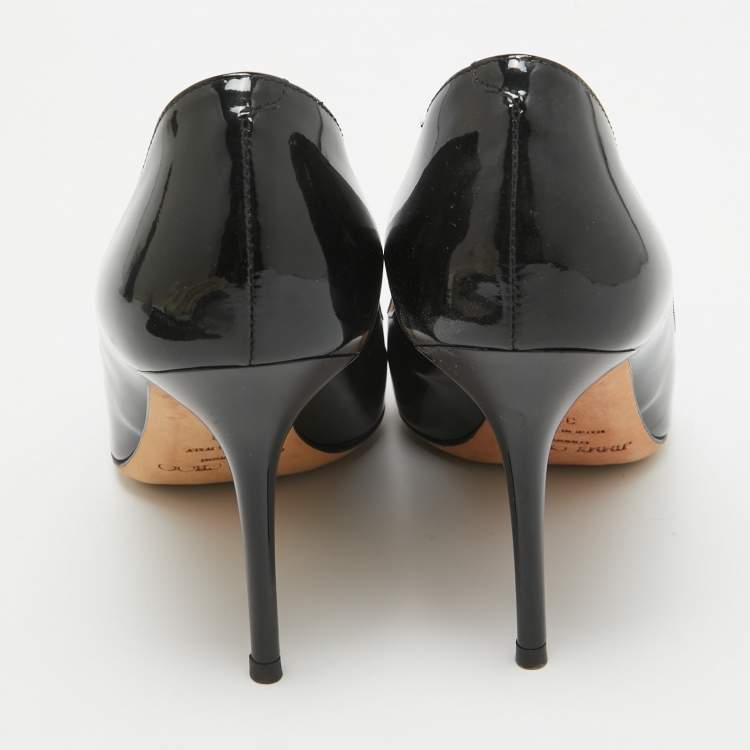 Pre Owned Jimmy Choo Black Patent Leather Love Pumps Size 38