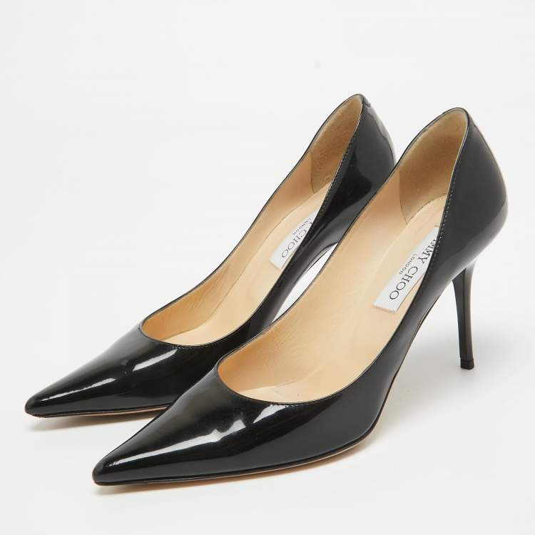 Pre Owned Jimmy Choo Black Patent Leather Love Pumps Size 38