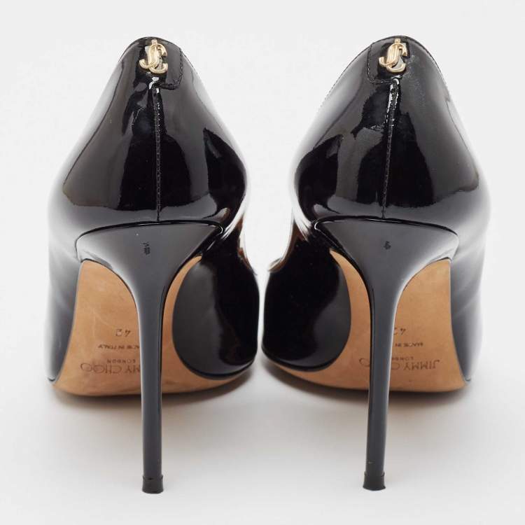 Pre Owned Jimmy Choo Black Patent Leather Love Pumps Size 42