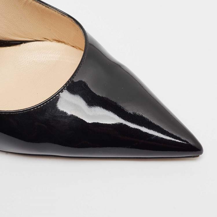 Pre Owned Jimmy Choo Black Patent Leather Love Pumps Size 42