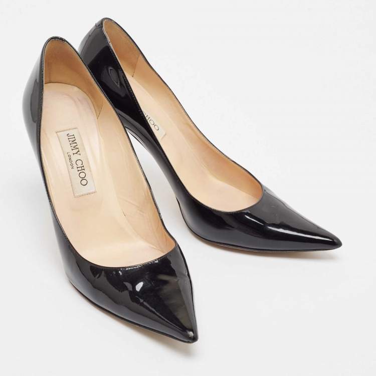 Pre Owned Jimmy Choo Black Patent Leather Love Pumps Size 40