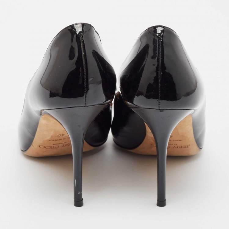 Pre Owned Jimmy Choo Black Patent Leather Love Pumps Size 40