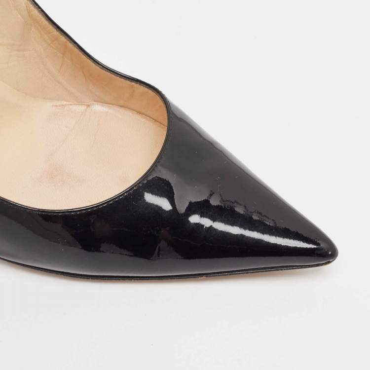 Pre Owned Jimmy Choo Black Patent Leather Love Pumps Size 40